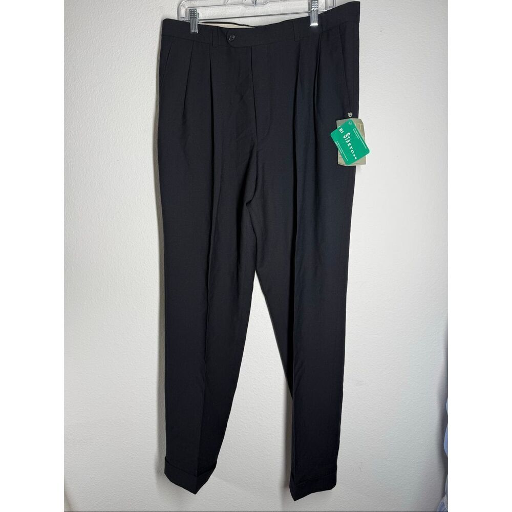 Vintage NWT Stretch Wool Blend Men’s Pants Black Sz 54EU/ L US See Description